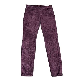 7 For All Mankind Wine Colored Corduroy Tapered Leg Dress Pants Size 30